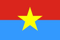Le drapeau du Viet Cong, adopté en 1960, est une variation sur le drapeau du Vietnam du Nord.